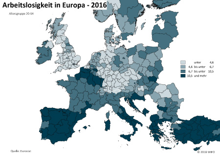 Arbeitslosigkeit in Europa 2016