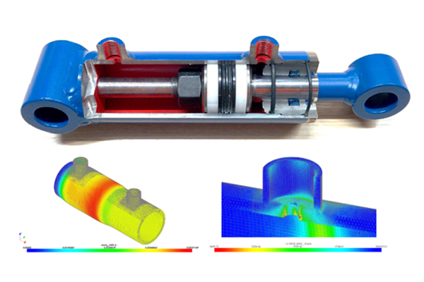 Physisches Modell und Digital Twin eines Hydraulik-Aktors