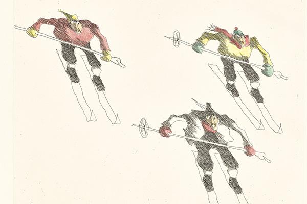 Paul Flora - Drei Tiroler Schipioniere