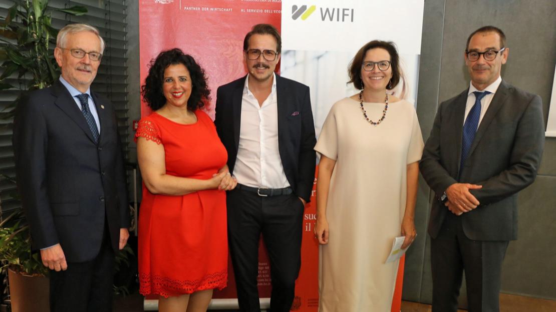 Michl Ebner, Loredana Meduri und Alessandro Spanu, Christine Platzer und Alfred Aberer Michl Ebner, Loredana Meduri und Alessandro Spanu, Christine Platzer und Alfred Aberer